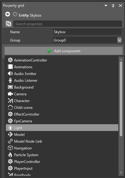 Background component properties